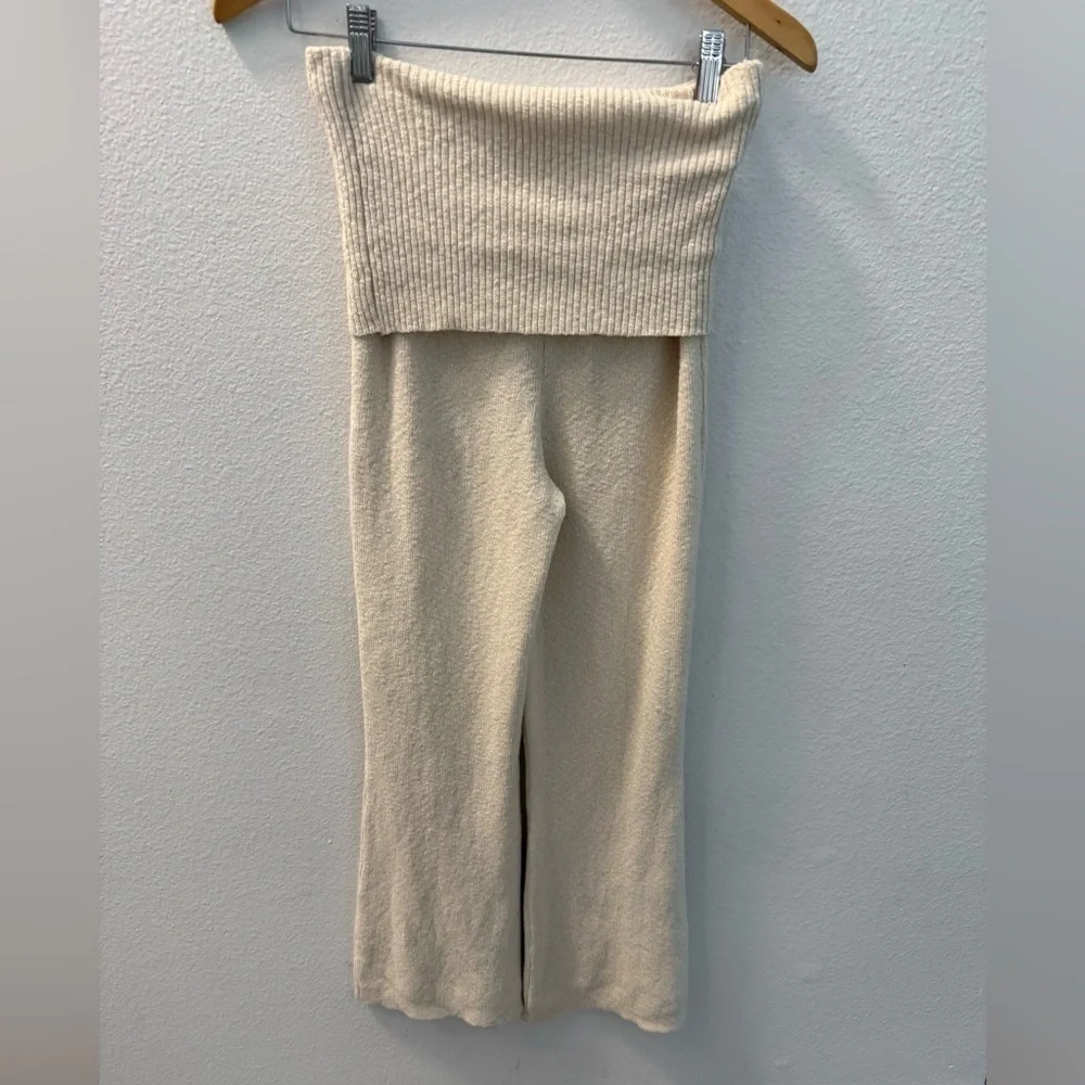 NWOT FP Beach Cream Knit foldable pants size M